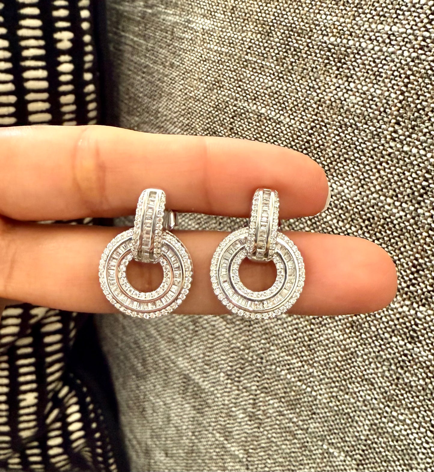 Double layered Diamond Earrings