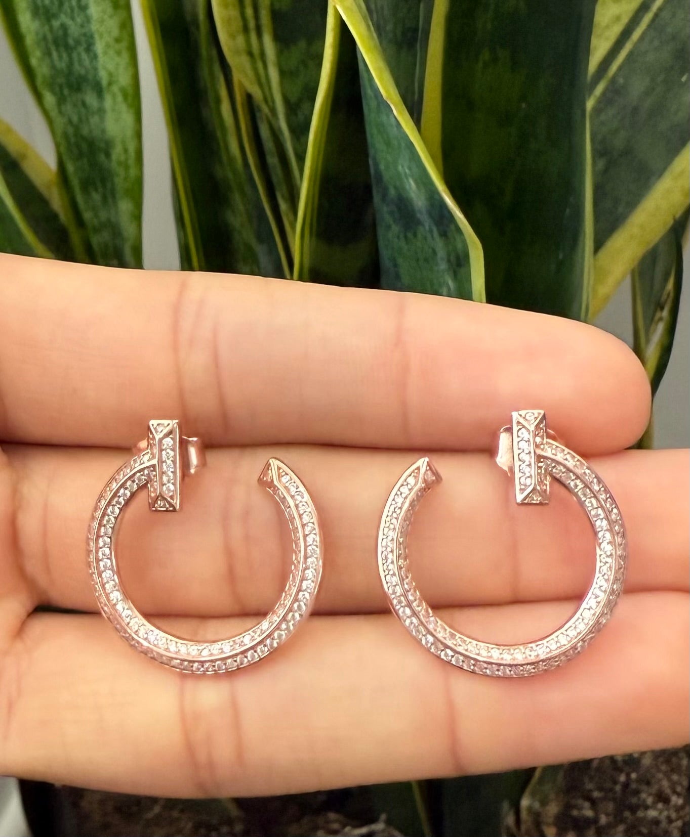 Rose Gold Half Hoops