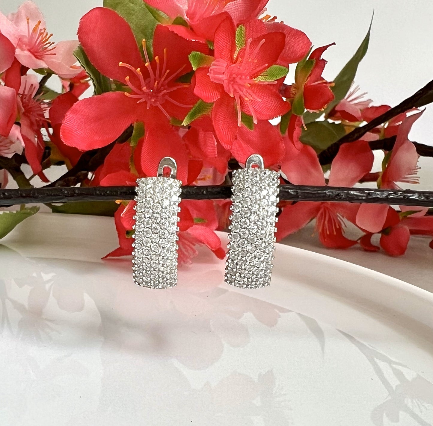 Diamond Studded Broad SOFIE Hoops