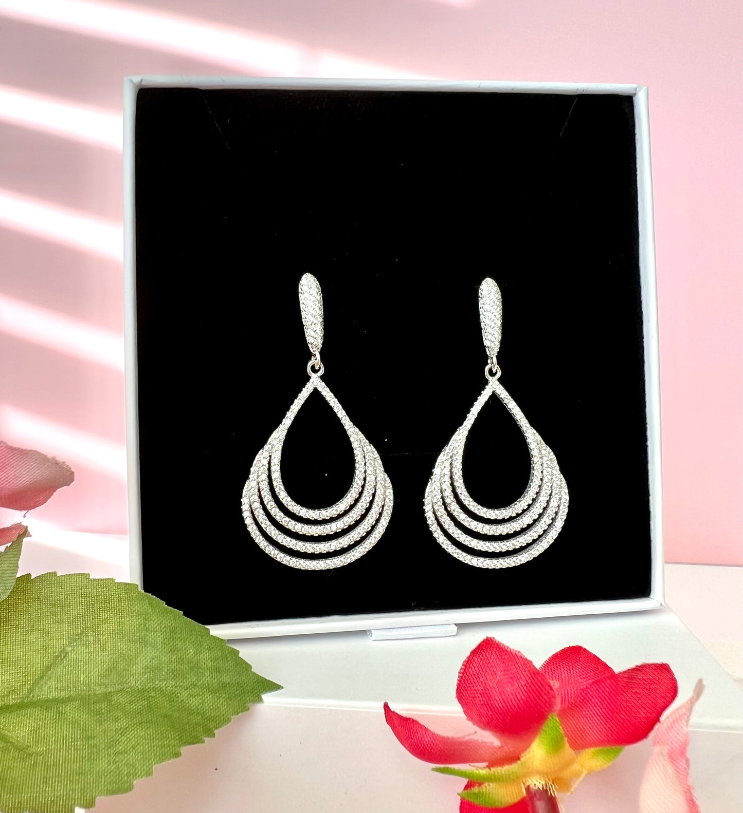 Layered Silver Earrings