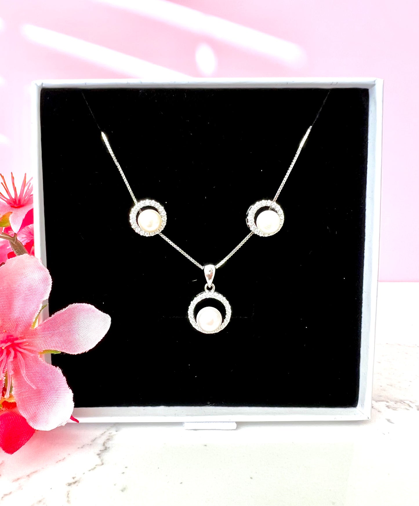 Pearl in a Ring Pendant Set On Pure 925 Silver