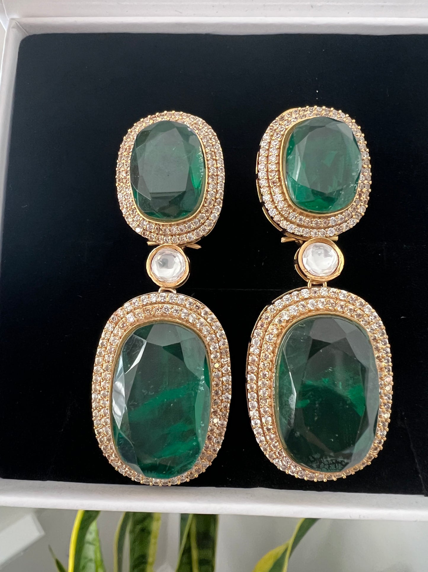 Hydro Emerald Party Earrings