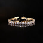 Athena 50 Pointer Premium Gold Finish Tennis Bracelet on Pure 925 Silver