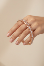 NOVA Rose Gold Finish Openable Bracelet on pure 925 Silver