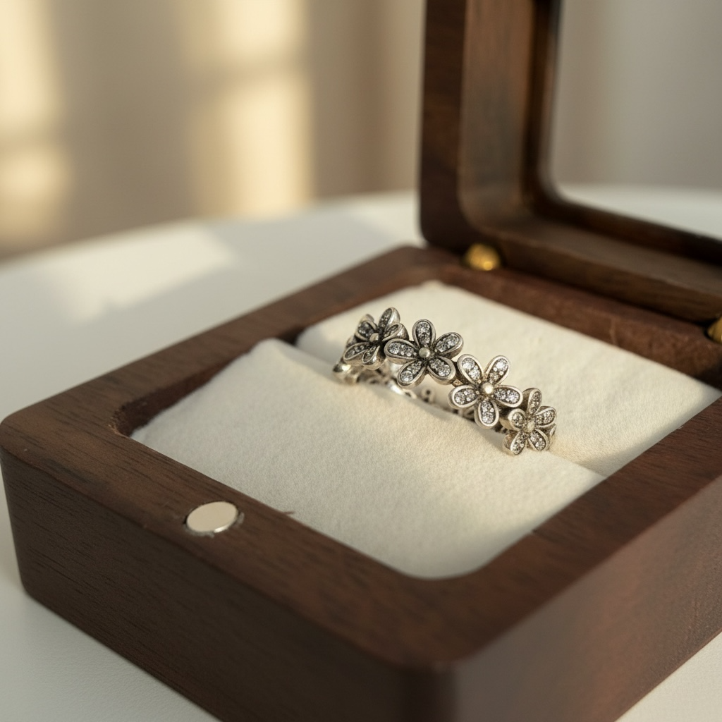 Luxury Brand inspired Daisy Band on pure 925 Silver