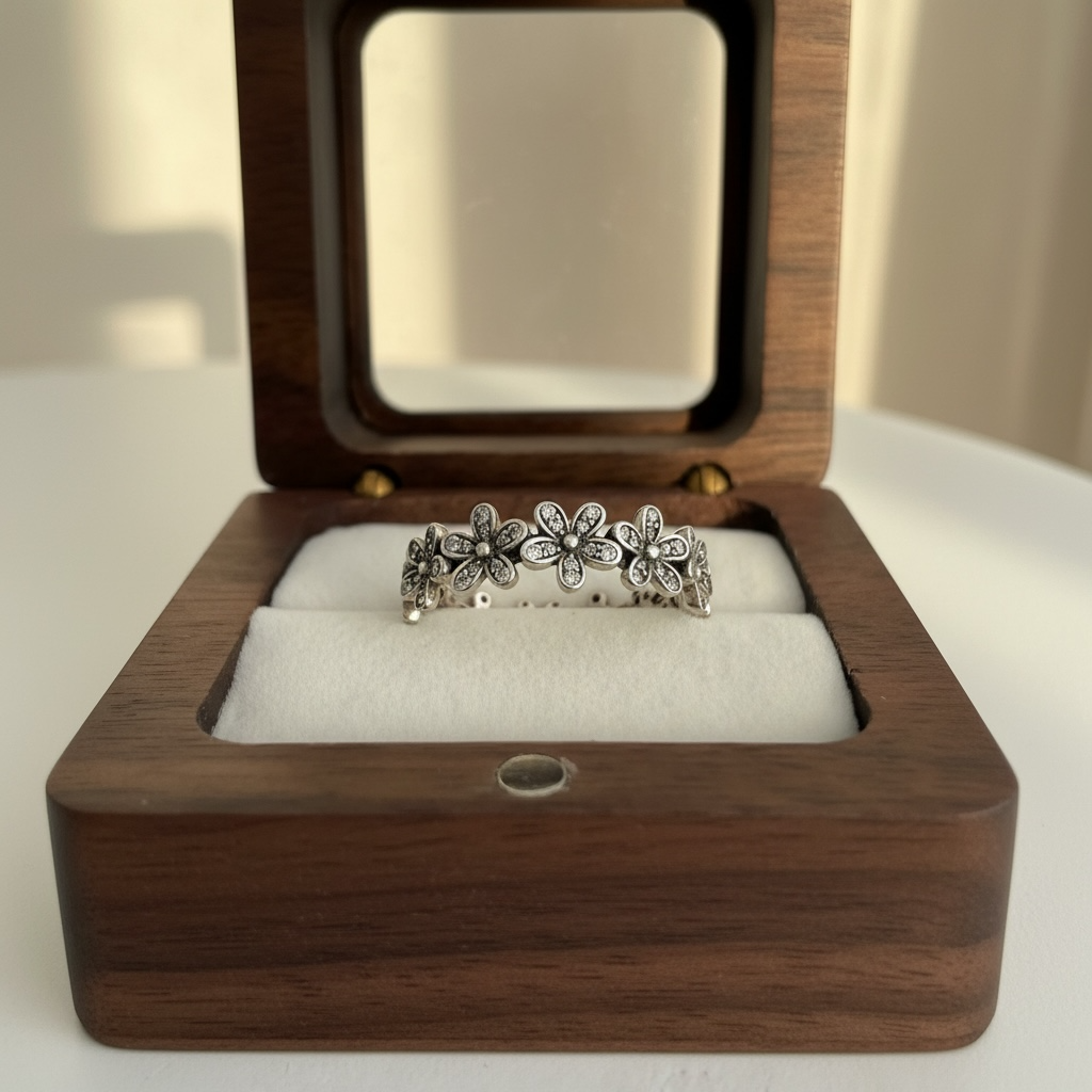Luxury Brand inspired Daisy Band on pure 925 Silver