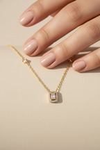 14K Gold finish NORI Pendant with Chain on Pure 925 Silver