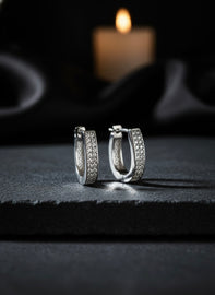 Premium Classic ORCH Huggie Hoop Earrings on Pure 925 Silver