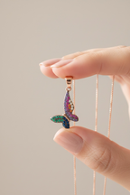 Papil Rose Gold Butterfly Pendant with Chain on pure 925 Silver