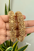 Traditional Gold Finish Openable Bangle Pair