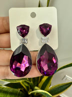 Deep Wine Swarovski Crystal Premium Party Earrings
