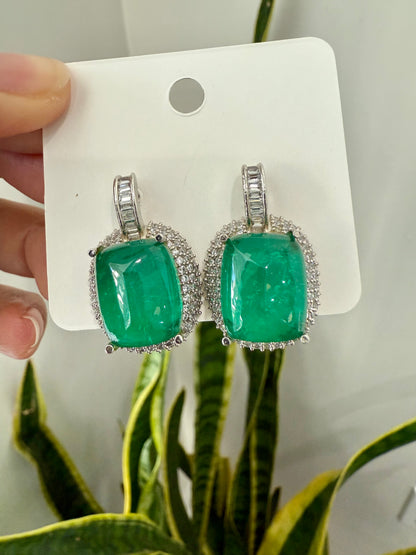 NESSA Hydro Emerald Zirconia Earrings