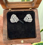 Eternal Knot Studs with Black Enamel