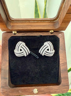 Eternal Knot Studs with Black Enamel