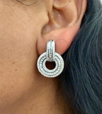 Double layered Diamond Earrings on pure 925 Silver