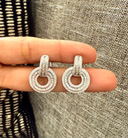 Double layered Diamond Earrings on pure 925 Silver