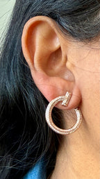 Ivie Rose Gold Half Hoops on Pure 925 Silver