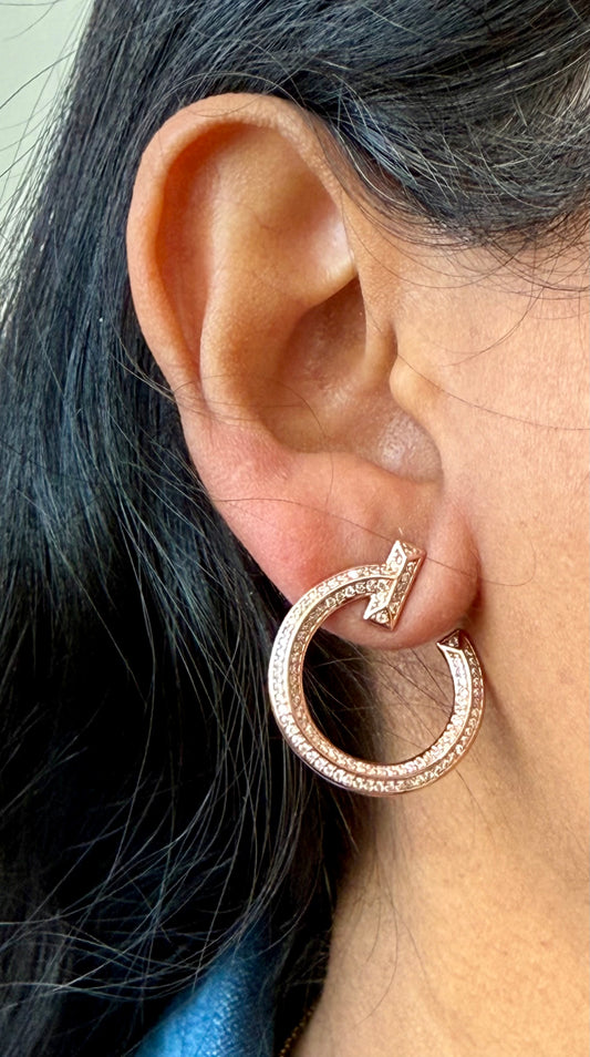 Ivie Rose Gold Half Hoops on Pure 925 Silver