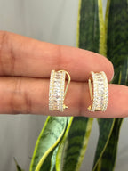 SANA Luxe Baguette Sparkle Earrings on pure 925 Silver