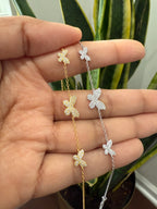 3 Butterflies Bracelet on pure 925 silver