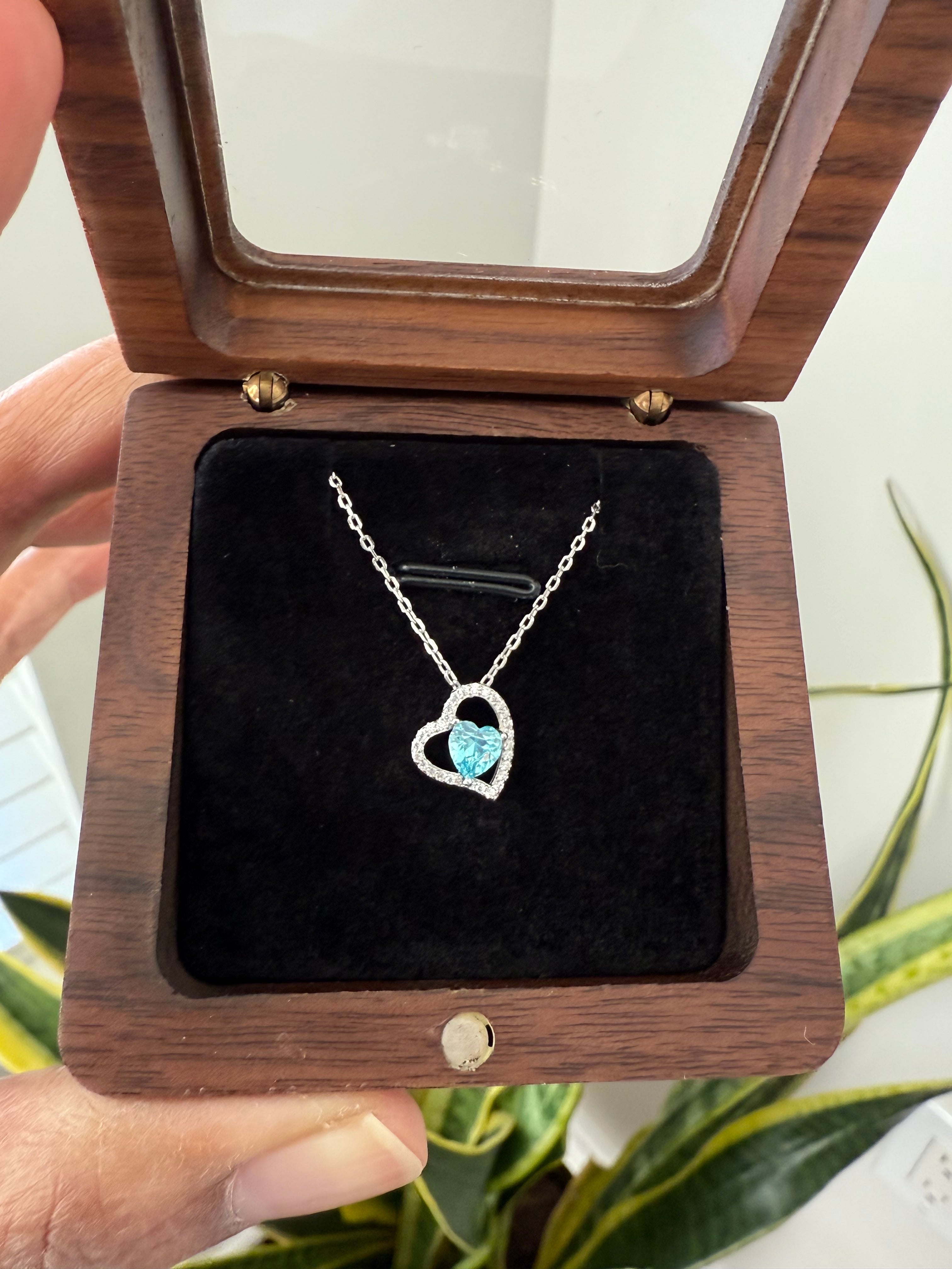 Corin Blue Heart Pendant With Chain On Pure 925 Silver