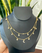 Celestial Charms Double Layered Necklace on pure 925 Silver