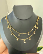 Celestial Charms Double Layered Necklace on pure 925 Silver