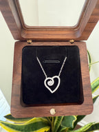 Sovae Curvy Heart Pendant with Diamond on Pure 925 Silver