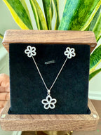 Blossom Floral Diamond Pendant Set on 925 Silver