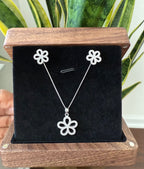 Blossom Floral Diamond Pendant Set on 925 Silver