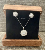 Floral Diamond Studded Pendant Set on Pure 925 Silver
