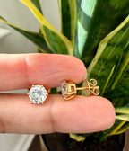 Classic EVE 1.3 Carat Solitaire studs with premium screw backs - 18K Gold Finish
