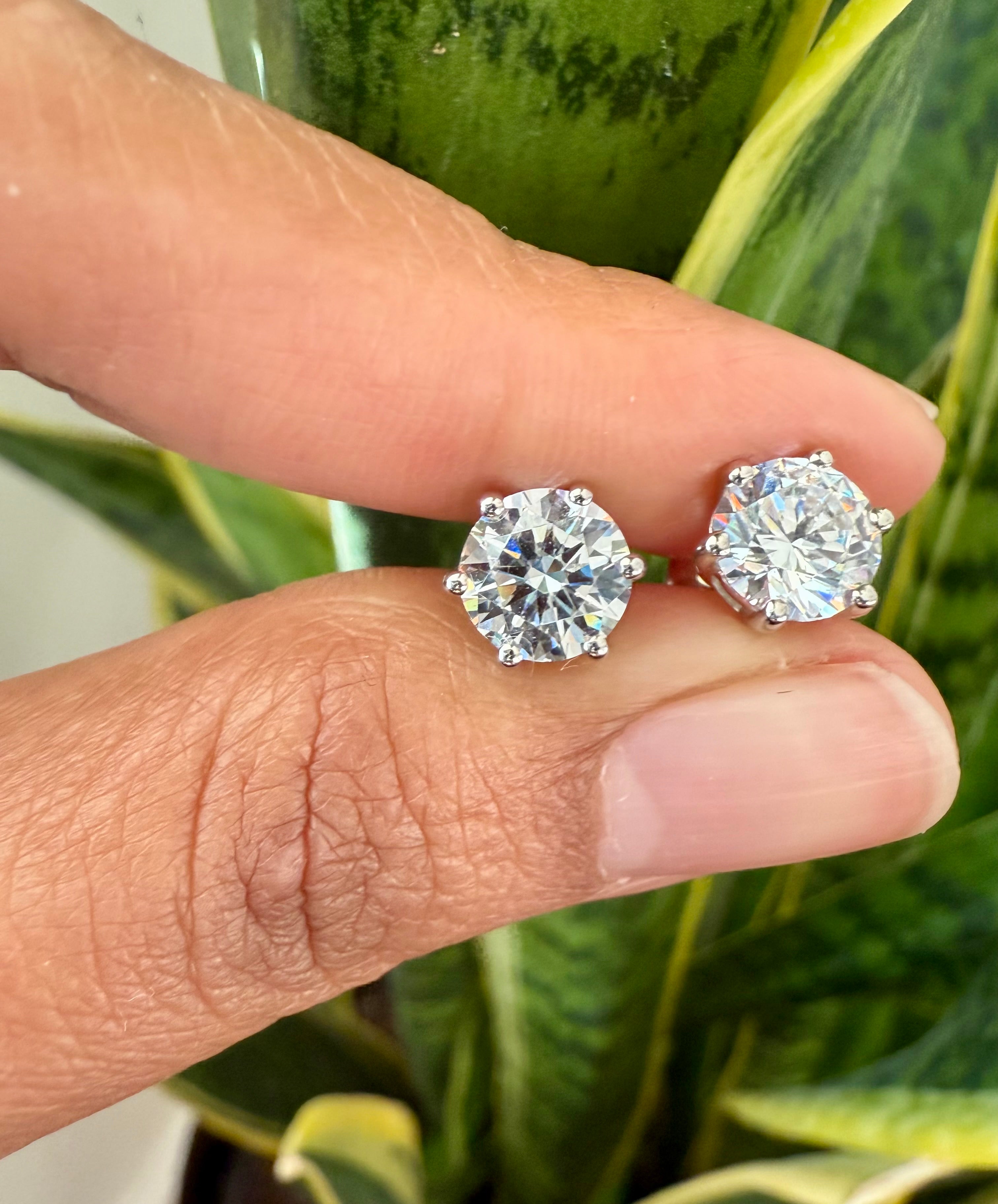 Classic EVE 1.3 Carat Solitaire studs with premium screw backs - White Gold Finish