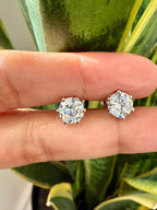 Classic EVE 1.3 Carat Solitaire studs with premium screw backs - White Gold Finish