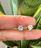 50 cents each FAYE Solitaire studs with premium screw backs - 18K Gold Finish
