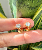 50 cents each FAYE Solitaire studs with premium screw backs - 18K Gold Finish
