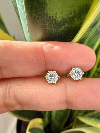 50 cents each FAYE Solitaire studs with premium screw backs - 18K Gold Finish