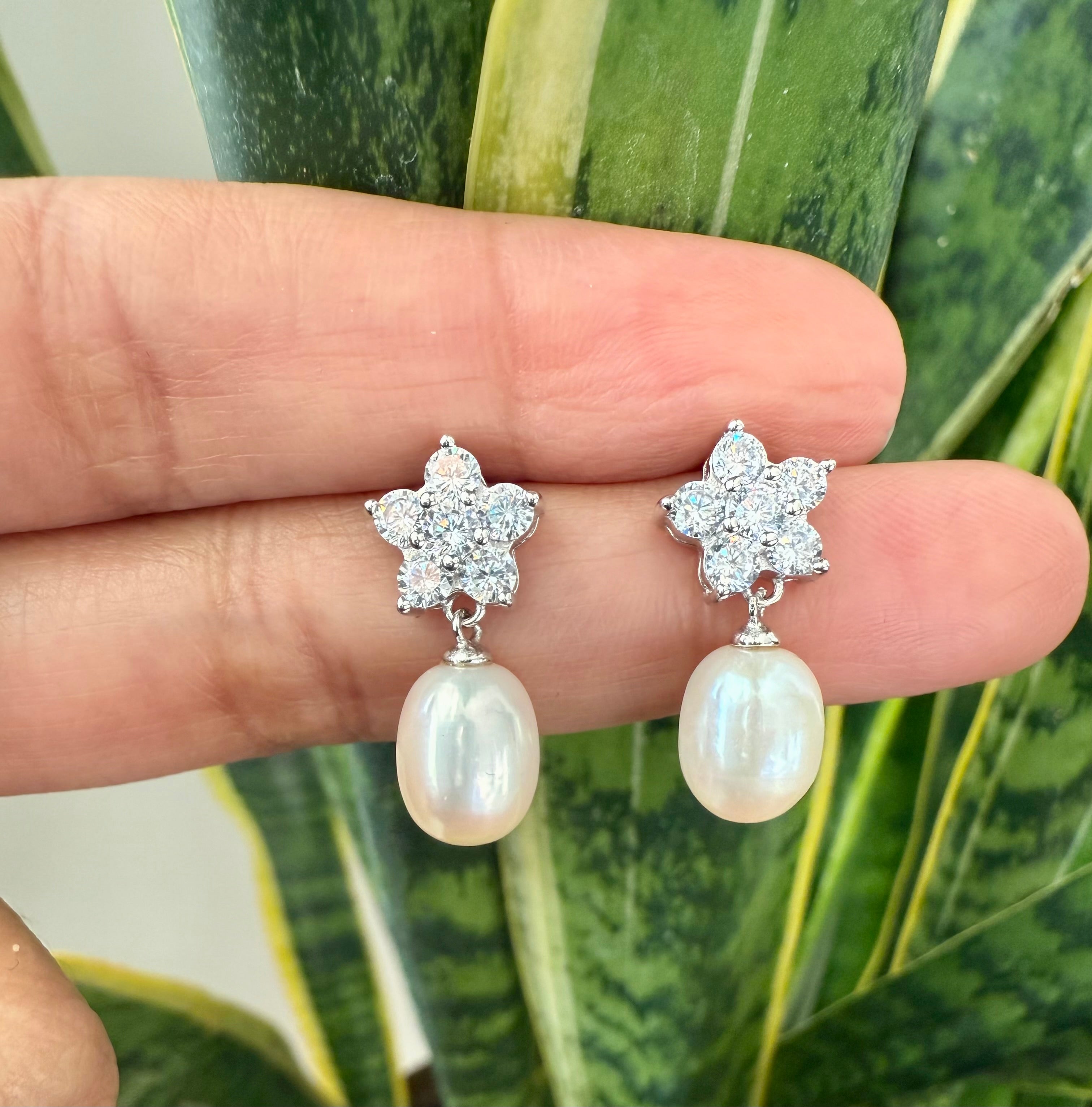 Fresh Water Pearl Arya Studs on Pure 925 Silver