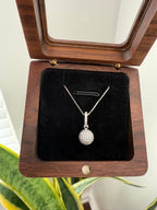 Invisible Setting Disco Ball Rylin Pendant with Chain on Pure 925 Silver