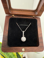 Invisible Setting Disco Ball Rylin Pendant with Chain on Pure 925 Silver