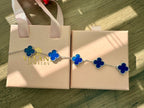 Nuvia Blue Clover Bracelet on pure 925 silver