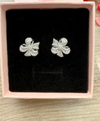 Aural luxury brand inspired earrings in White finish