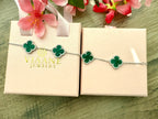 Evara Green Clover Bracelet on pure 925 silver