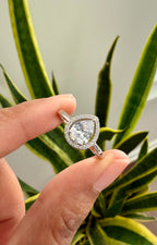 1.5 Carat Drop Solitaire Katie Ring on Pure 925 Silver