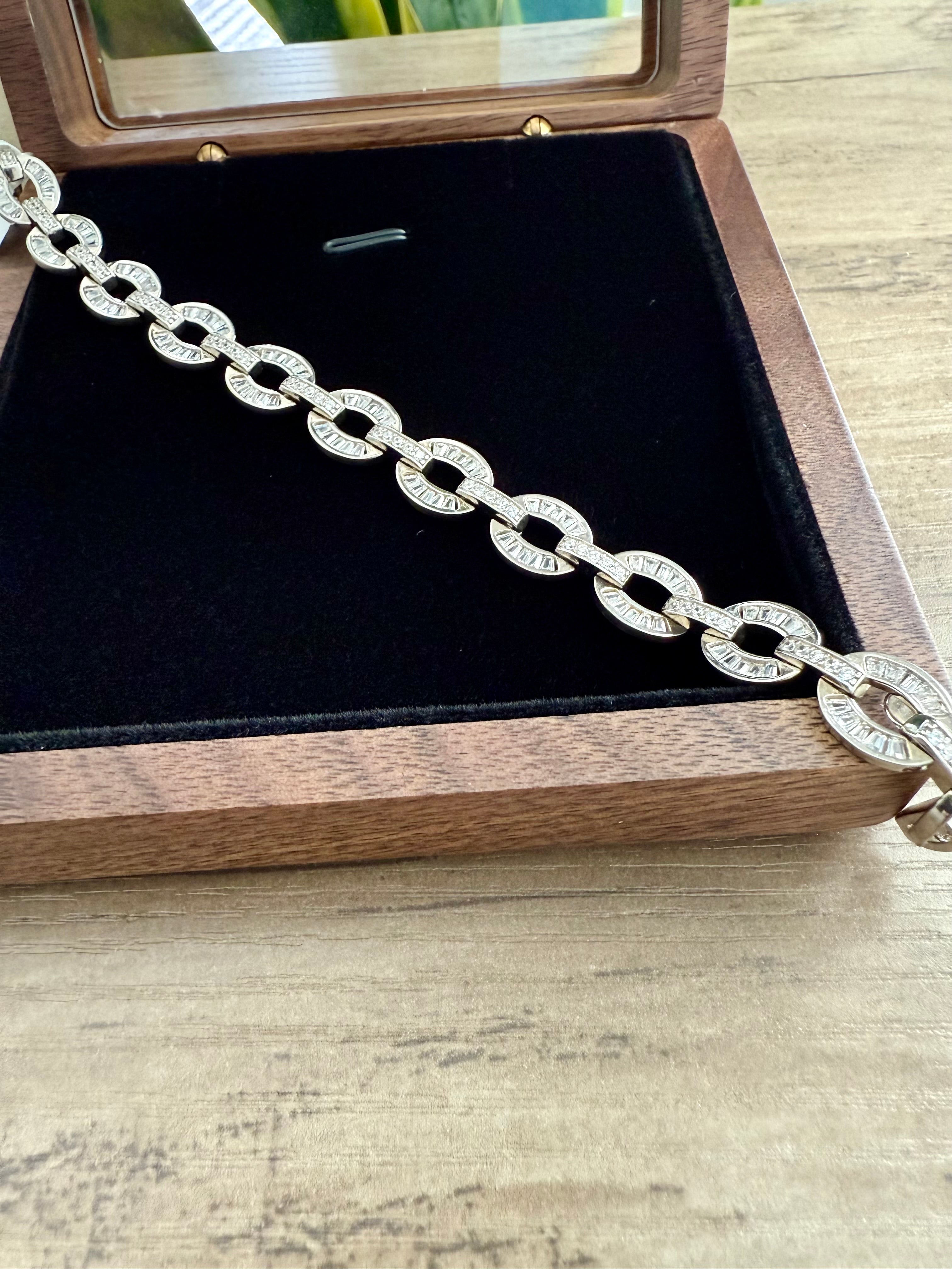 Eluma Interlinked Chain Bracelet in White Gold Finish