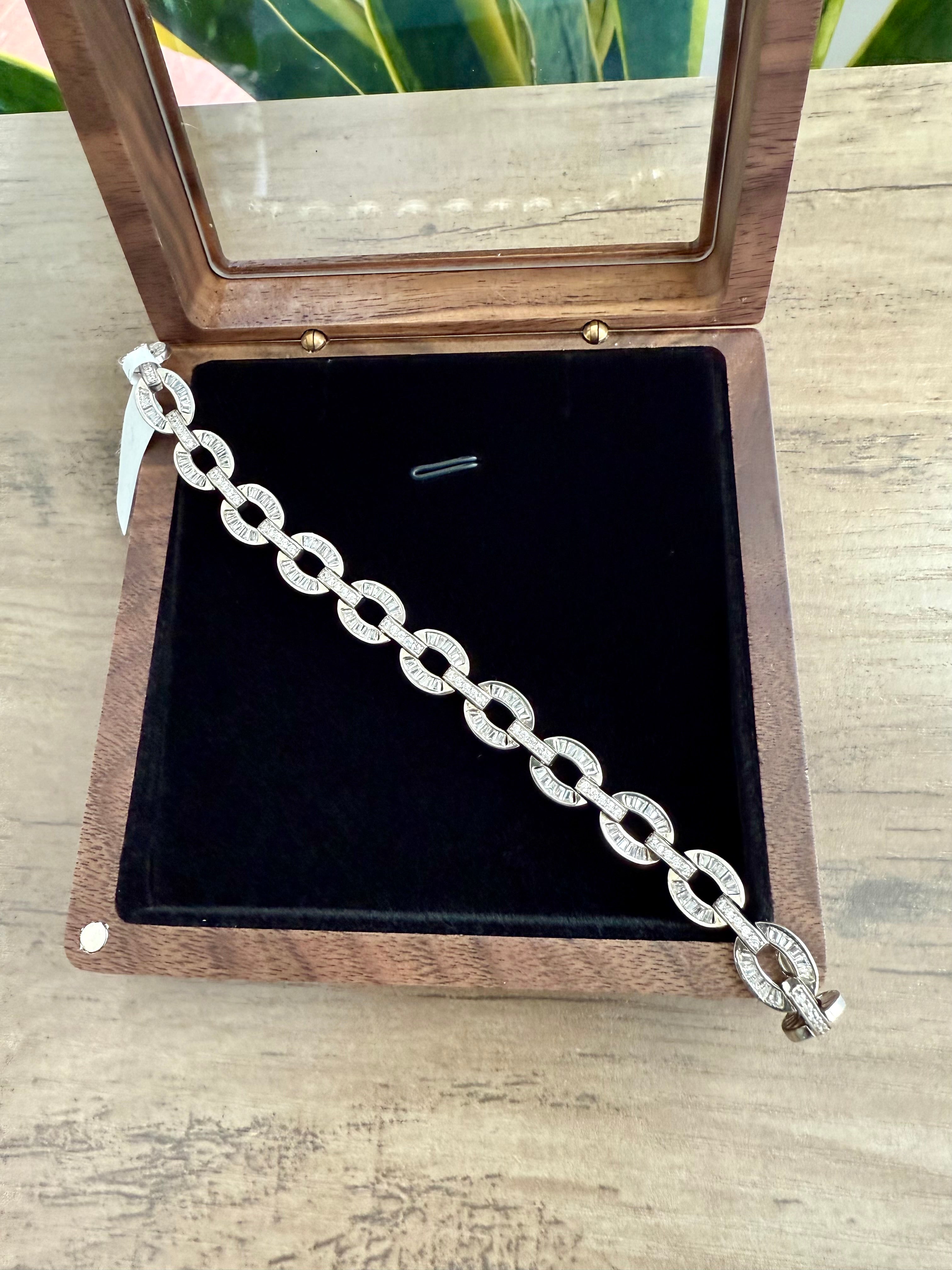 Eluma Interlinked Chain Bracelet in White Gold Finish