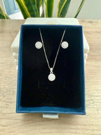 Mini Halo RIVE American Diamond Pendant Set on Pure 925 Silver