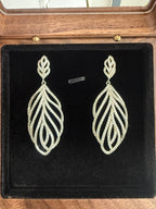 Signature Elevated Leaf Earrings on Pure 925 Silver