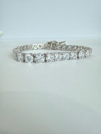 Athena 50 Pointer 50 Pointer Premium White Gold Finish Classic Solitaire Tennis Bracelet on Pure 925 Silver