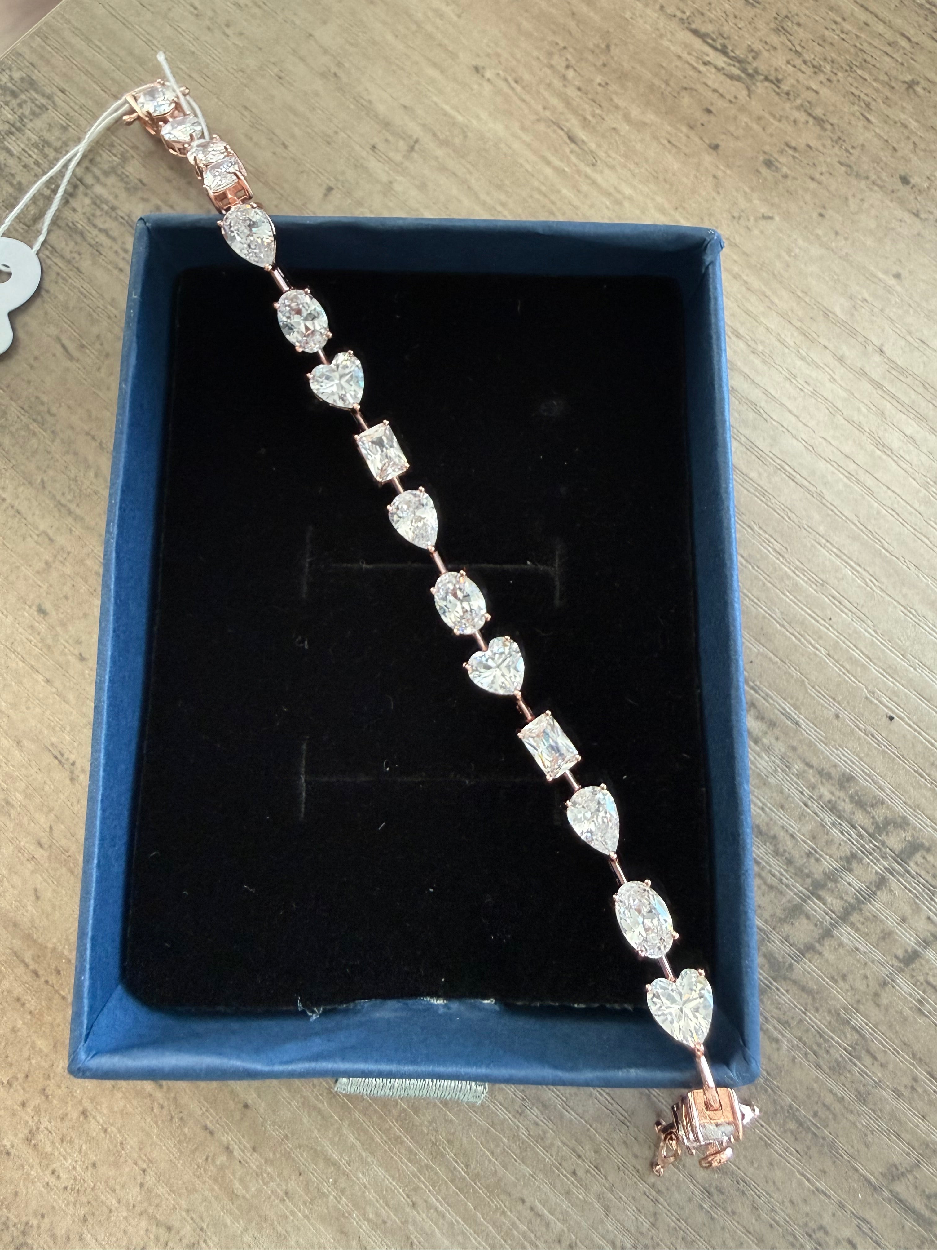 Premium Multi solitaire Oriah Tennis Bracelet on pure 925 Silver